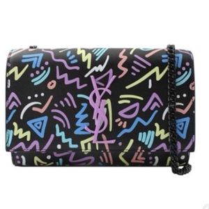 Saint Laurent Kate graffiti print handbag